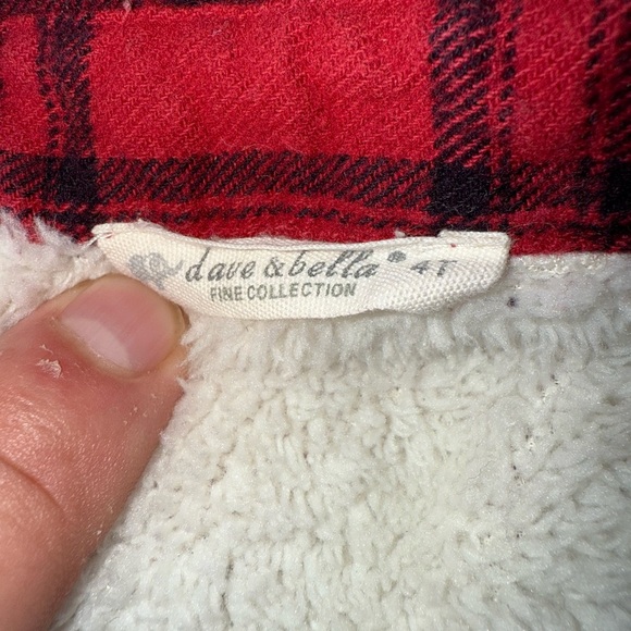 Cozy Red Plaid Kids Jean Jacket - Picture 2 of 3